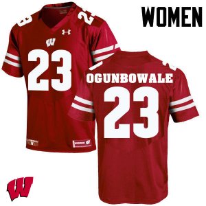 Women's Wisconsin Badgers NCAA #23 Dare Ogunbowale Red Authentic Under Armour Stitched College Football Jersey ZE31J01PW